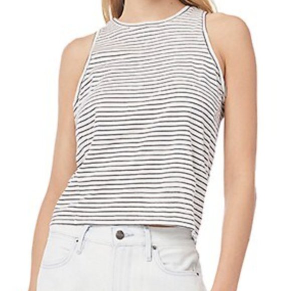 FRAME Le High Racer Striped Tank in Blanc Multi - Picture 4 of 9